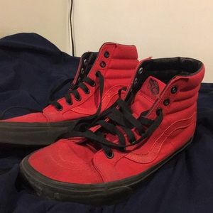 Vans red & black high tops